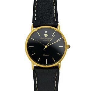 Jules Jurgensen Vintage Gold Plated Dress Watch Black Dial Quartz
